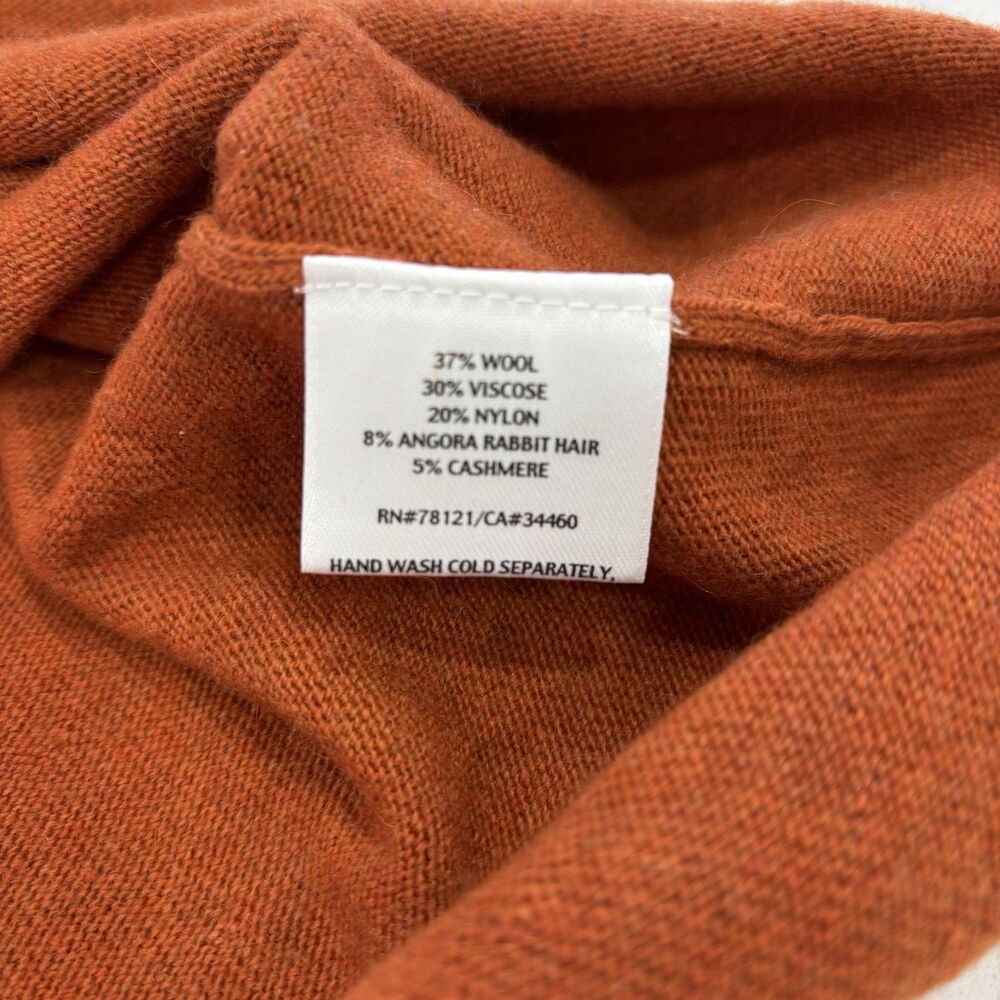 Eileen Fisher Top Womens Size Large Petite Wool Cashmere Rabbit Hair Orange - Picture 6 of 7